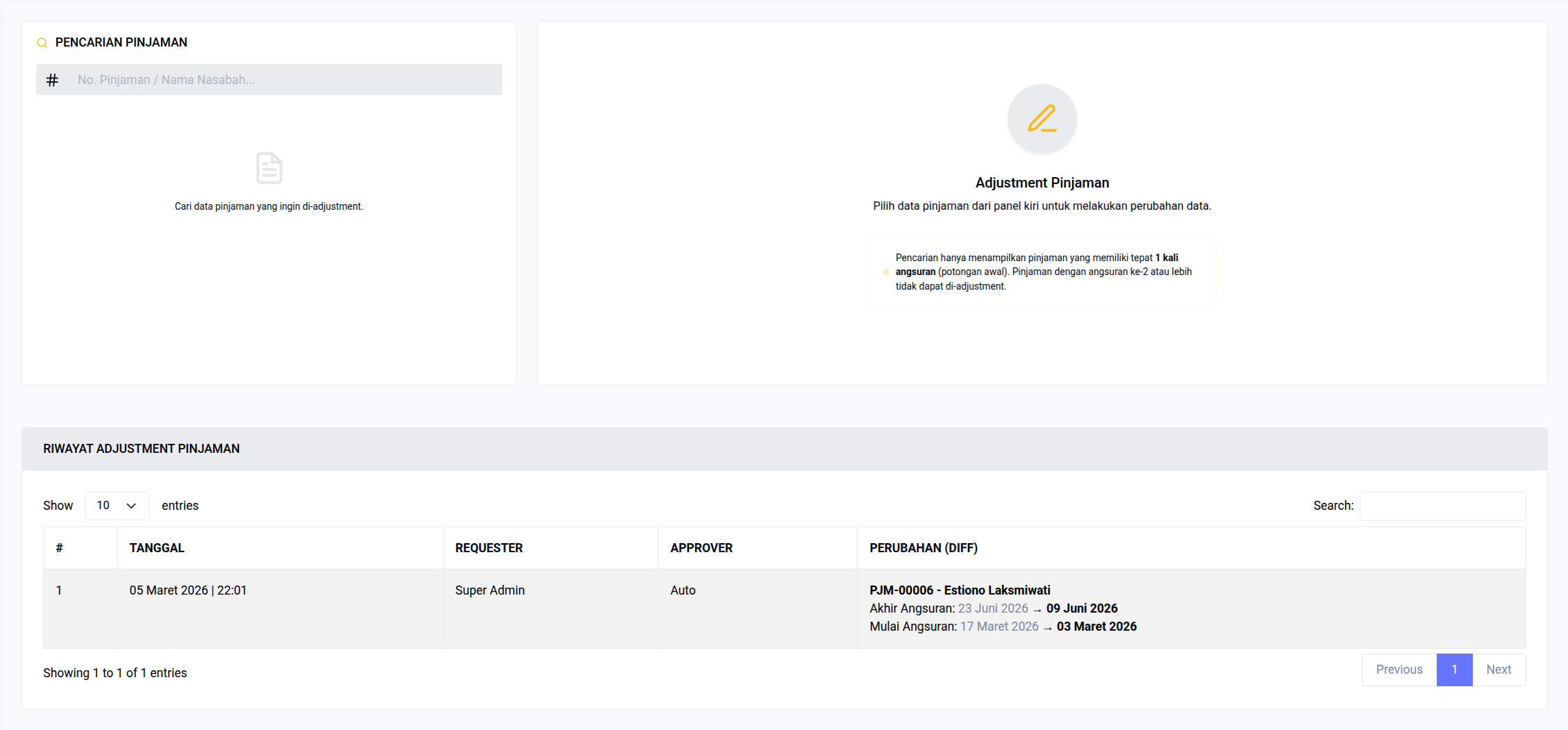 Monitoring Adjustment