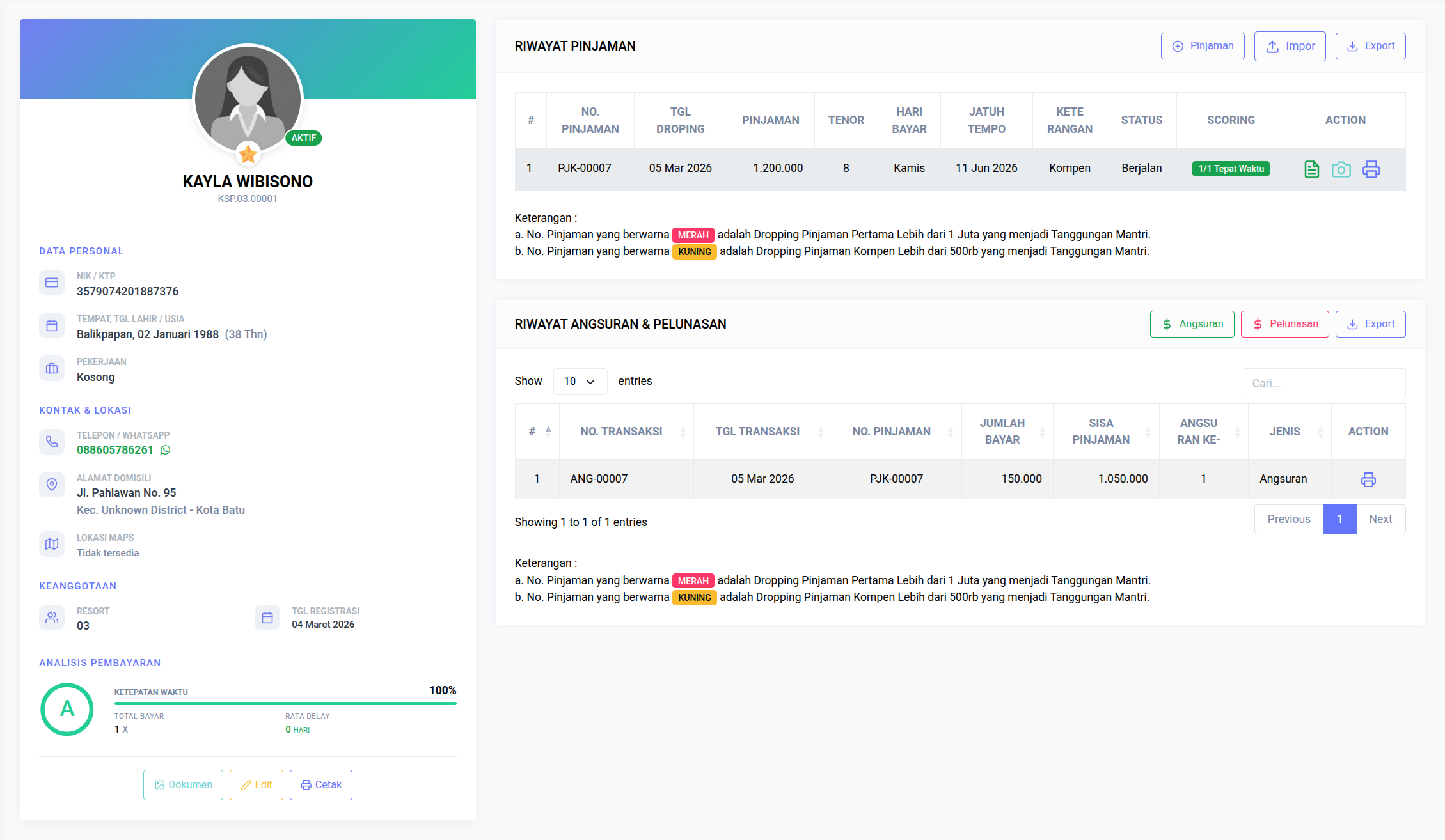 Detail Profil Nasabah